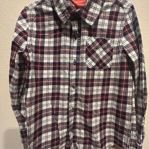 Joe Fresh Kids Plaid Button Down Shirt - Red, Blue, White
